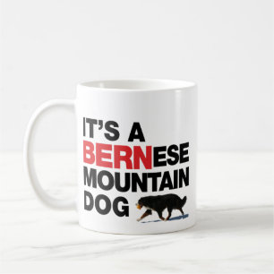 Café É um cão de BERNese Mtn, não uma caneca PRETA d