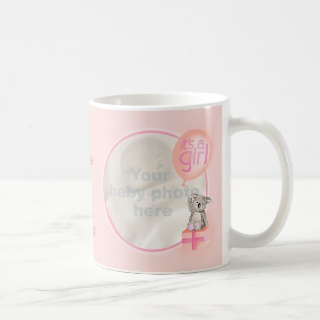 Café É uma foto de menina, recém-nascido, caneca comemo (Direita)