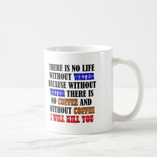 Café É Vida Caneca Divertida ou Caneca de Viagem (Direita)
