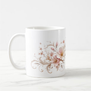 Café Elegante design de embrulho de caneca floral