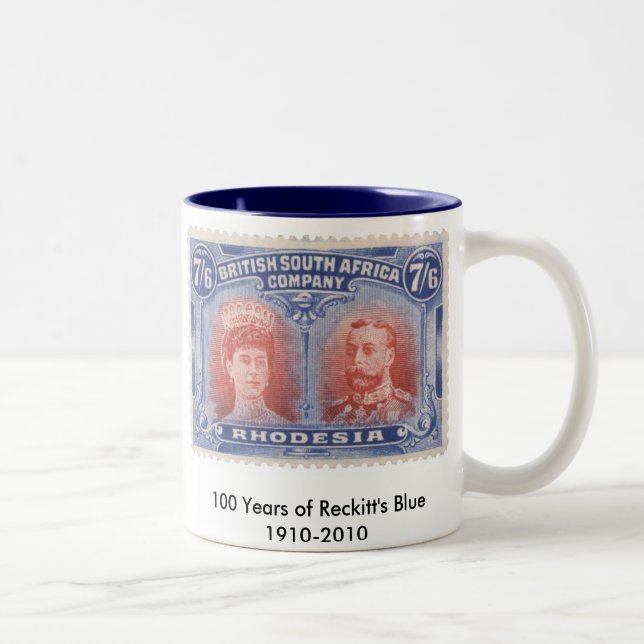Café Em Dois Tons 100 anos da caneca azul de Reckitt (Direita)