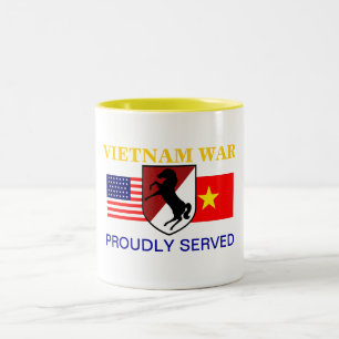 Café Em Dois Tons 11o CANECA de VIETNAM do REGIMENTO de CAVALARIA