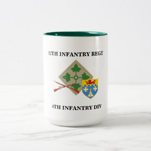 Café Em Dois Tons 12o Caneca do Div da infantaria do regimento de
