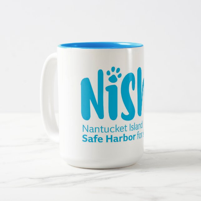 Café Em Dois Tons 15 onças. Caneca de NiSHA (Frente Esquerda)