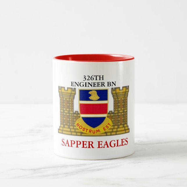 Café Em Dois Tons 326TH CANECA de EAGLES do SAPPER dos BN do (Centro)