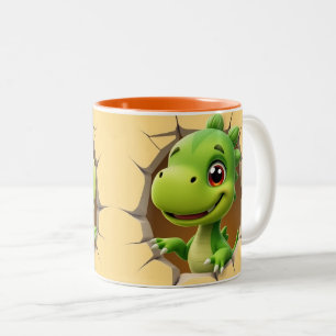 Café Em Dois Tons 3d plástico da caneca do dinossauro do bebê, 3d de