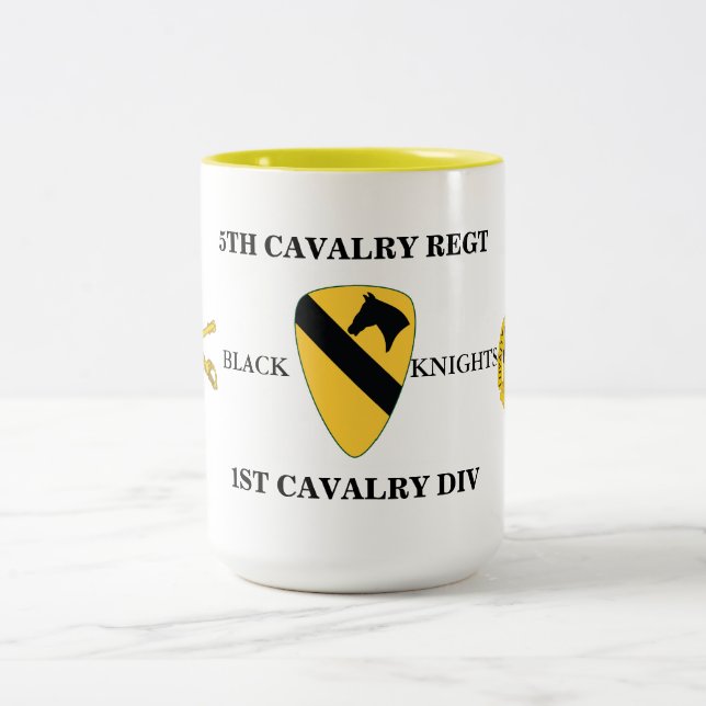 Café Em Dois Tons 5o CANECA do DIV da CAVALARIA do REGIMENTO de (Centro)