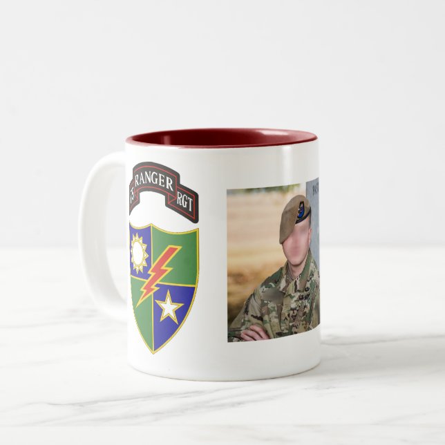 Café Em Dois Tons 75th Regimento de guarda florestal - caneca da (Frente Esquerda)