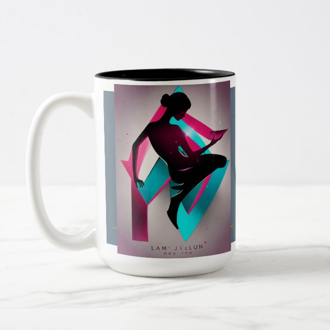 Café Em Dois Tons A caneca de silhueta (Esquerda)