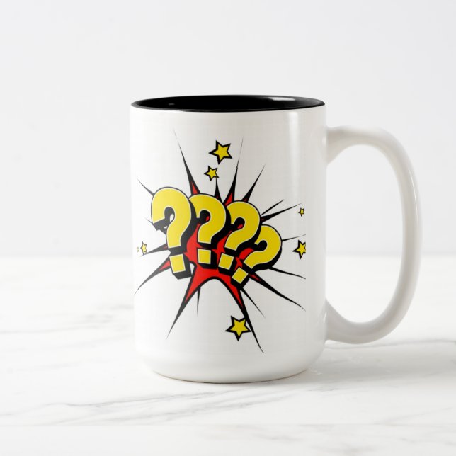 Café Em Dois Tons A caneca do ponto de interrogação (Direita)