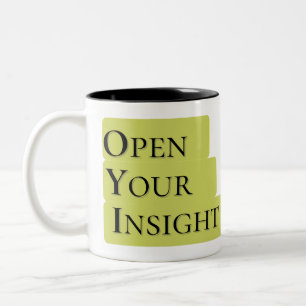Café Em Dois Tons Abra Seu Insight Caneca de Citação Motivacional