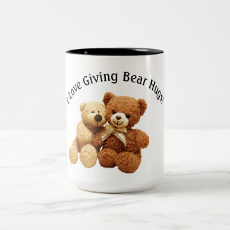 Café Em Dois Tons Abraços de urso caneca do Dois-Tom de 15 onças