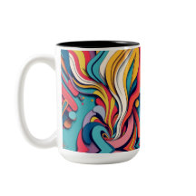 Abstrato Art no café, 2 caneca de tonalidade