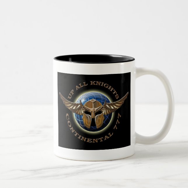 Café Em Dois Tons Acima de toda a caneca dos cavaleiros (Direita)