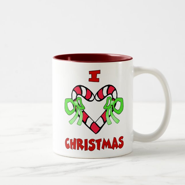 Café Em Dois Tons Adoro caneca de Natal (Direita)