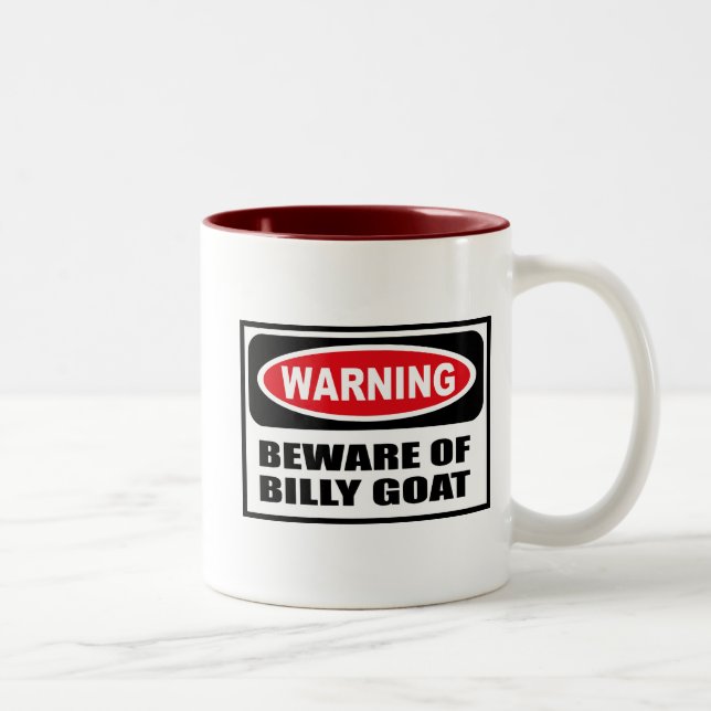 Café Em Dois Tons Advertir BEWARE da caneca da CABRA de BILLY (Direita)