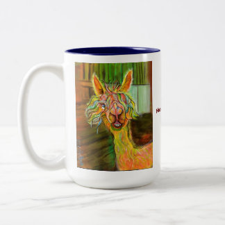 Café Em Dois Tons Alpaca de Hilda com caneca da história