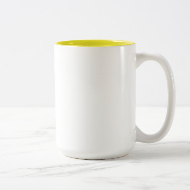 Café Em Dois Tons Amarelo de Sarah caneca do Dois-Tom de 15 onças (Direita)