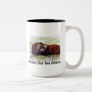 Café Em Dois Tons Amigos da caneca da lontra de mar