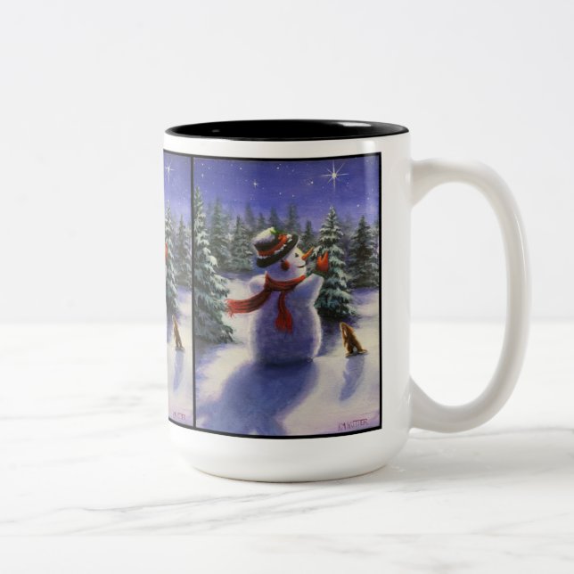 Café Em Dois Tons Amigos de Natal Snowman e caneca de inverno de coe (Direita)