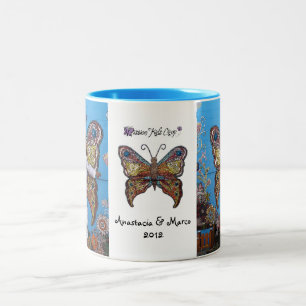 Café Em Dois Tons Anastacia & caneca da borboleta de Marco