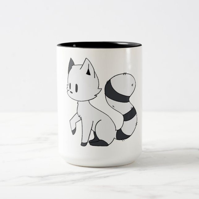 Café Em Dois Tons Animal bonito de CatMIX da caneca (Centro)