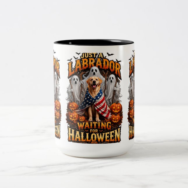 Café Em Dois Tons Apenas um Labrador Esperando pelo Caneca de Hallow (Centro)