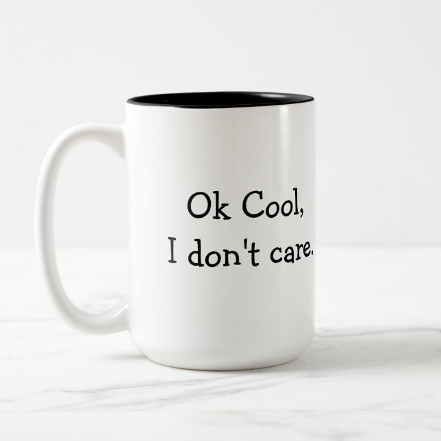 Café Em Dois Tons Aprovação legal, eu não me importo a caneca de (Esquerda)