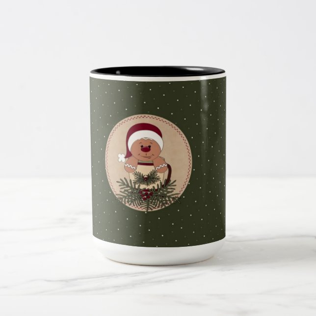 Café Em Dois Tons Arranjo de Caneca do Homem de Biscoito de Gengibre (Centro)