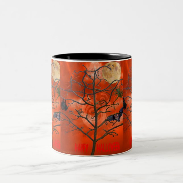 Café Em Dois Tons Árvore de morto entre uma caneca laranja assustado (Centro)