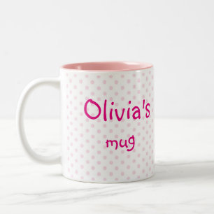 Café Em Dois Tons As bolinhas cor-de-rosa de OLIVIA do ♥ da CANECA