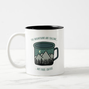 Café Em Dois Tons As Montanhas Estão Chamando Mas Primeiro Caneca de