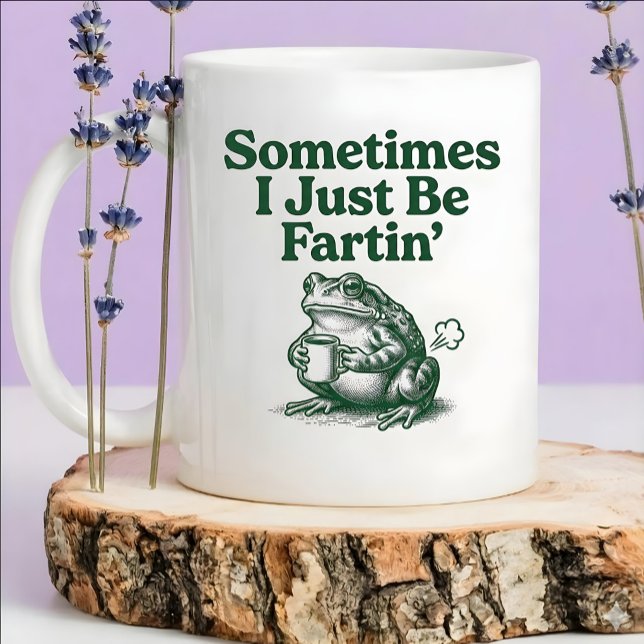 Café Em Dois Tons Às vezes eu só estou peidando, Caneca engraçada de (Criador carregado)