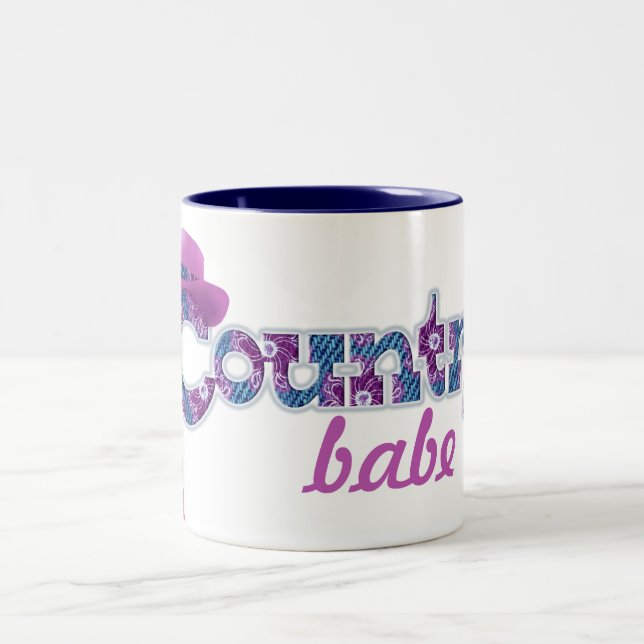 Café Em Dois Tons Babá de campo denim caneca rosa azul (Centro)