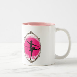 Café Em Dois Tons Ballerina design para caneca de menina