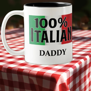 Café Em Dois Tons Bandeira de Itália 100% Caneca Italiana