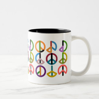 Café Em Dois Tons Batida/preto da paz caneca do Dois-Tom de 325 ml