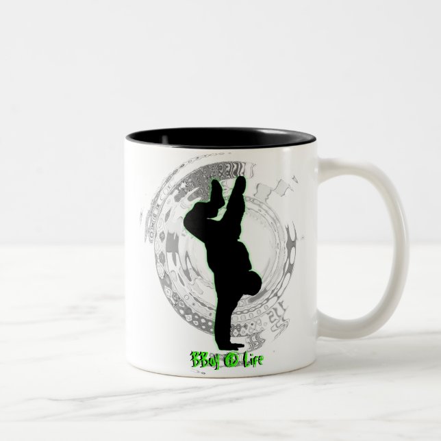Café Em Dois Tons BBoy caneca de 4 vidas (Direita)
