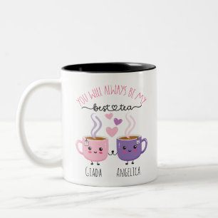 Café Em Dois Tons Bestie Mug: Melhor Caneca De Chá, Personalizada
