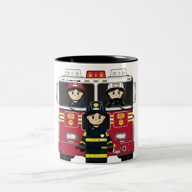 Café Em Dois Tons Bombeiros com caneca da viatura de incêndio (Centro)