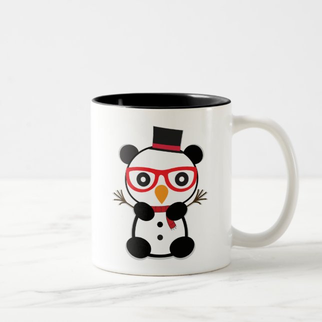 Café Em Dois Tons Boneco de neve da panda - Leon a caneca dos (Direita)