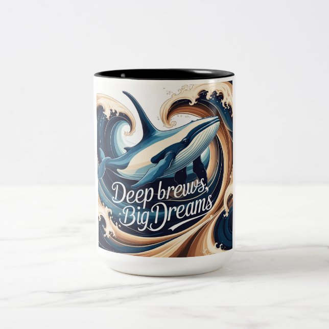 Café Em Dois Tons Brechas profundas, caneca de sonhos grandes (Centro)