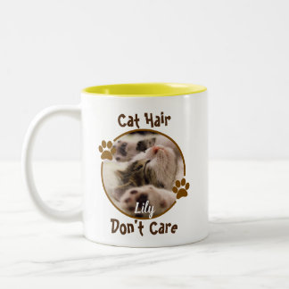 Café Em Dois Tons Cabelo de gato não se importa com caneca personali