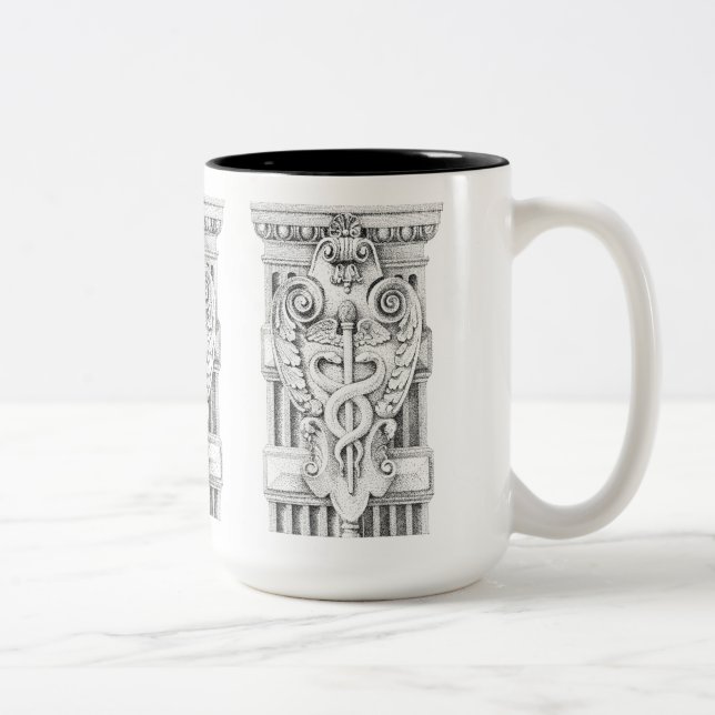 Café Em Dois Tons CADEUCEO Caneca Preta Alta de Duas Cores (Direita)
