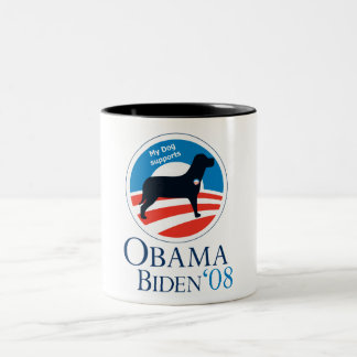 Café Em Dois Tons Cães para a caneca de Obama