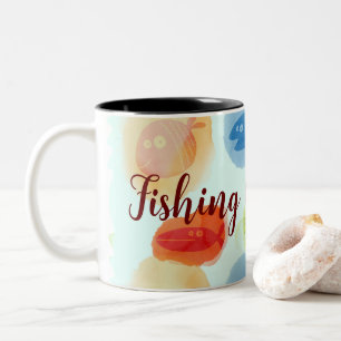 Café Em Dois Tons Campeão de Pesca para Papai Caneca do Dia dos Pais