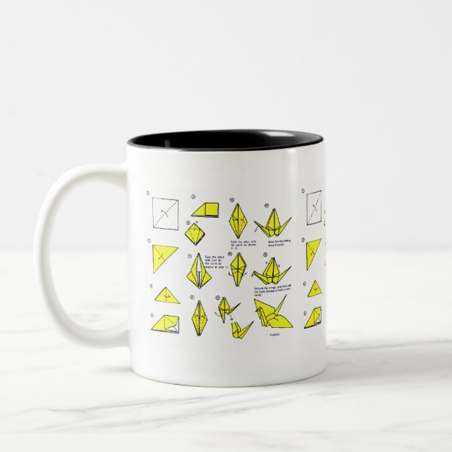 Café Em Dois Tons Caneca amarela de Origami (Esquerda)