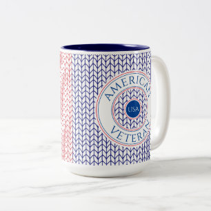 CAFÉ EM DOIS TONS CANECA AMERICANA VETERANA NAVY DE DUAS CORES