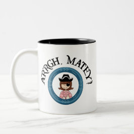 Café Em Dois Tons Caneca amiga da menina do pirata de Arrgh