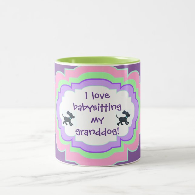 Café Em Dois Tons caneca - amor de I que babysitting meu granddog (Centro)